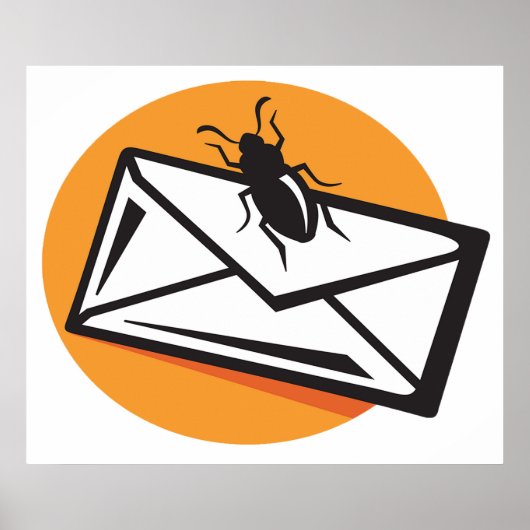 Black Beetle Insect on Envelope Poster (Voorkant)