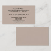 Black Beige Modern Simple Plain Visitekaartje (Voorkant / Achterkant)