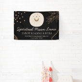 Black Beige Moon en Stars Spiritueel Reiki Spandoek (Insitu)