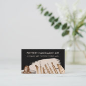 Black Beige Pottery Ceramic Clay Visitekaartje (Staand voorkant)