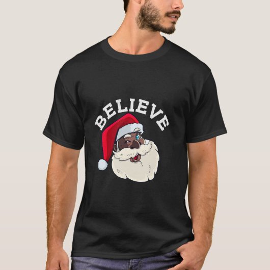 Black Believe kerstman, Afrikaans aleriek T-shirt (Voorkant)