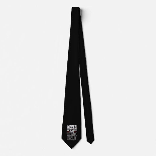Black Belt Gift Idea - Funny Karate Old Man Stropdas (Voorkant)