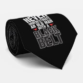 Black Belt Gift Idea - Funny Karate Old Man Stropdas (Opgerold)