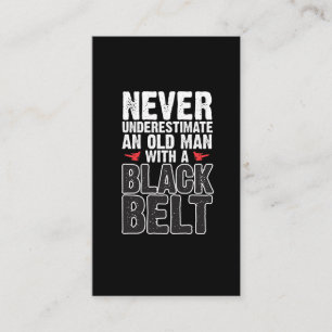 Black Belt Gift Idea - Funny Karate Old Man Visitekaartje