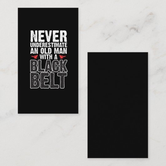 Black Belt Gift Idea - Funny Karate Old Man Visitekaartje (Voorkant / Achterkant)
