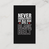 Black Belt Gift Idea - Funny Karate Old Man Visitekaartje (Voorkant)