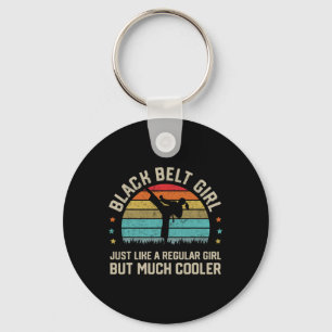 Black Belt Girl Karate Jiu Jitsu Taekwondo Martial Sleutelhanger