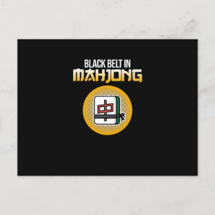 Black Belt In Mahjong Game Mahjong Player Games Briefkaart