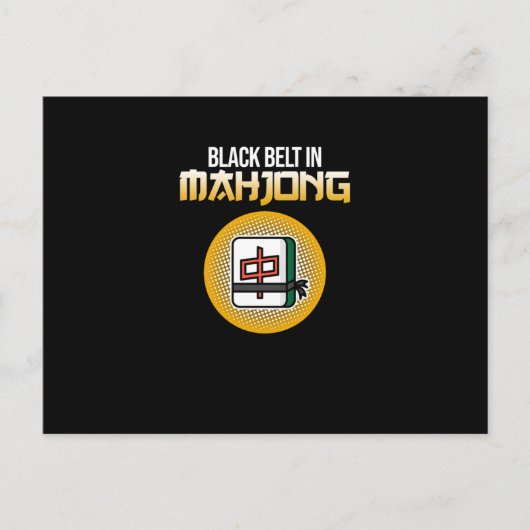 Black Belt in Mahjong Game Mahjong Player Games Briefkaart (Voorkant)