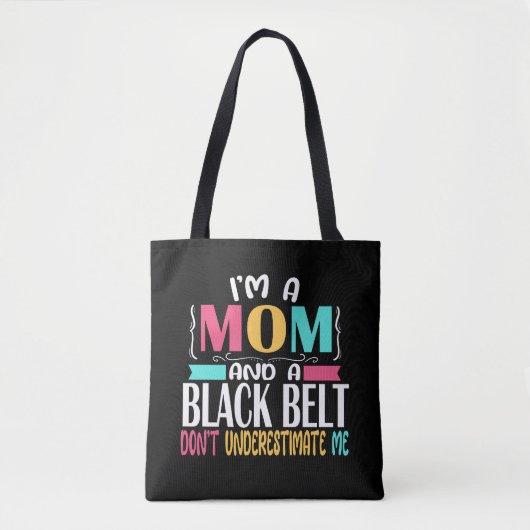 Black Belt Karate Jiu Jitsu Martial Arts Mom Draagtas (Voorkant)