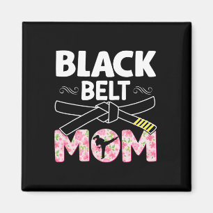Black Belt Mom Floral Tod Taekwondo Karate Martial Magneet
