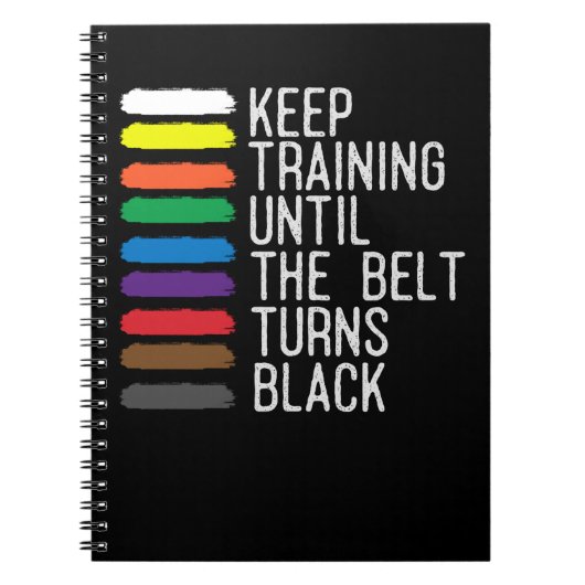 Black Belt Motivation Taekwondo Jiu Jitsu Karate Notitieboek (Voorkant)
