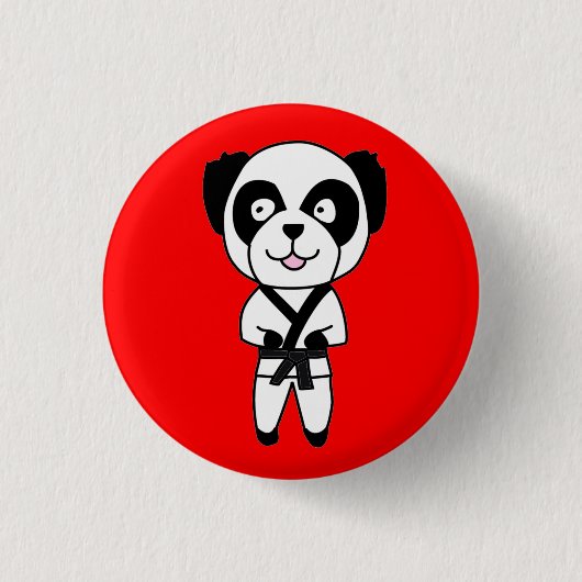 Black Belt Panda Beer Button (Voorkant)