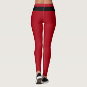 Black Belt Red Modern Christmas Leggings Cadeau (Dos)