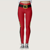Black Belt Red Modern Christmas Leggings Cadeau (Devant)