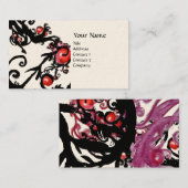 BLACK BERRIES SWIRLS metallic room Visitekaartje (Voorkant / Achterkant)
