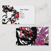 BLACK BERRIES SWIRLS wit rood Visitekaartje (Voorkant / Achterkant)