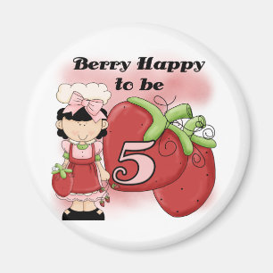 Black Berry Happy 5th Verjaardag Tshirts en gesche Magneet