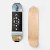Black Best Dad Typography Father's Day 2 Photos Skateboard (Voorkant)