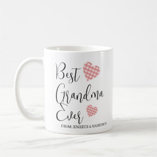 Black Best Grandma Ever Hand Lettering Quote Coffi Koffiemok