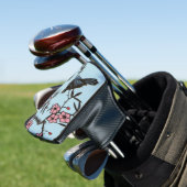 Black Bird Branches of Cherry Tree Pink Blossom Golfheadcover (Insitu)