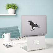 Black Bird Crow Sticker (Laptop op bureau)