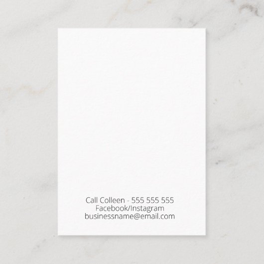 Black Bird Handmade Earring Jewels Display Visitekaartje (Achterkant)