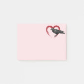 Black Bird Heart Raven Post-it Notes (Voorkant)