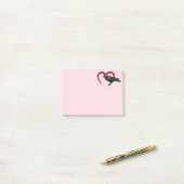 Black Bird Heart Raven Post-it Notes (Op bureau)