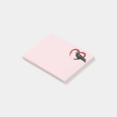 Black Bird Heart Raven Post-it Notes (Schuin)