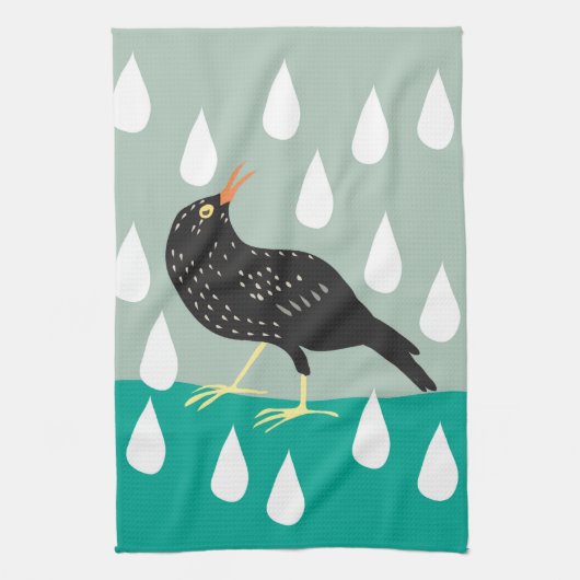 Black Bird Kitchen-handdoek Theedoek (Verticaal)