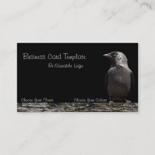 Black Bird Raven Logo Visitekaartje (Voorkant)
