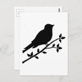 Black Bird Silhouette Briefkaart (Voorkant / Achterkant)