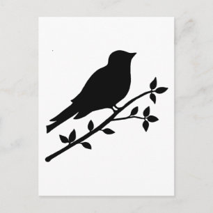 Black Bird Silhouette Briefkaart