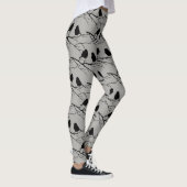 Black Bird Silhouette Schattigee vogelkunst Leggings (Rechts)
