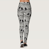 Black Bird Silhouette Schattigee vogelkunst Leggings (Achterkant)
