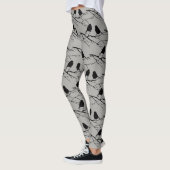 Black Bird Silhouette Schattigee vogelkunst Leggings (Links)