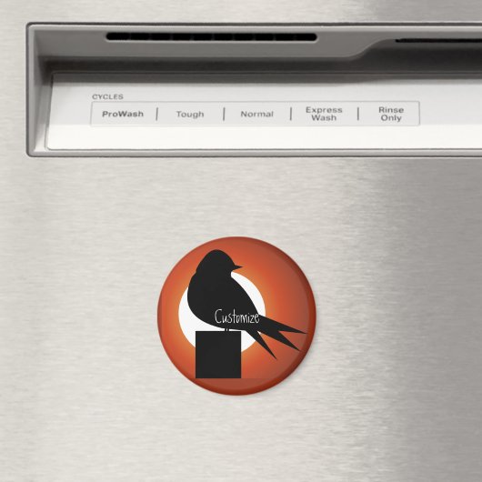 Black Bird Silhouette Sun Thunder_Cove Magneet (Insitu (Vaatwasser))