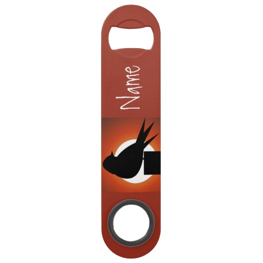 Black Bird Silhouette Sun Thunder_Cove Speed Flessenopener (Voorkant)