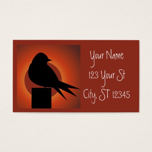 Black Bird Silhouette Sun Thunder_Cove Visitekaartje (Voorkant)