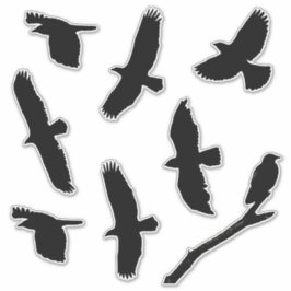 Black Bird Silhouettes Custom-Cut Vinyl Sticker