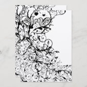 Black Birds & Swirls Faire-part de mariage #31g (Devant / Derrière)