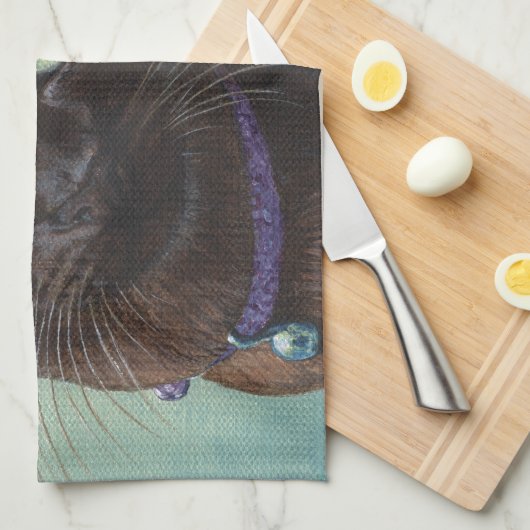 Black Birmese kat Moose Theedoek (Quarter Fold)