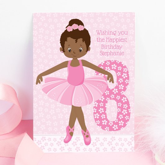 Black Birthday Ballerina Birthday Kaart