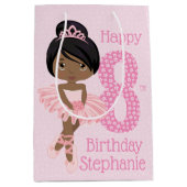 Black Birthday Ballerina Medium Gift Bag Medium Cadeauzakje (Voorkant)