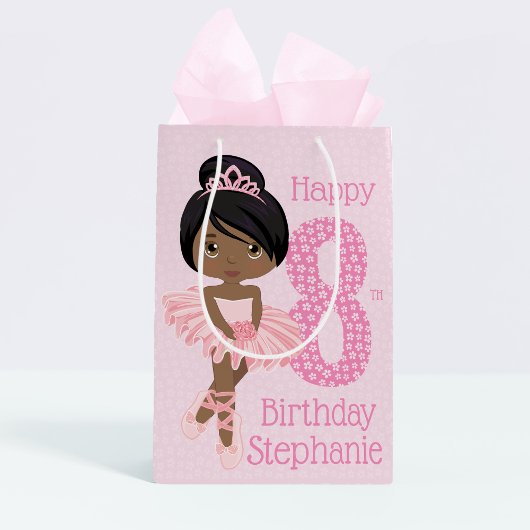 Black Birthday Ballerina Medium Gift Bag Medium Cadeauzakje