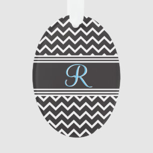 Black   Blanc Chevron gothique Zigzag Monogramme