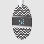Black | Blanc Chevron gothique Zigzag Monogramme (devant)