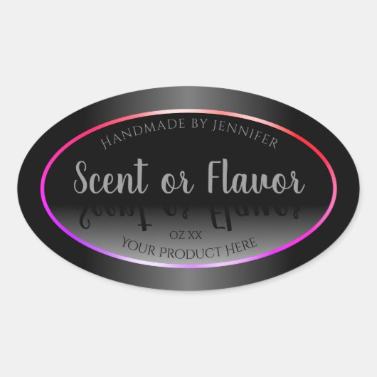 Black Blanc Étiquette Coloré Arc-en-ciel Cadre (Devant)