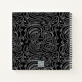 Black blanc moderne Abstrait Lines Red Journal (Dos)